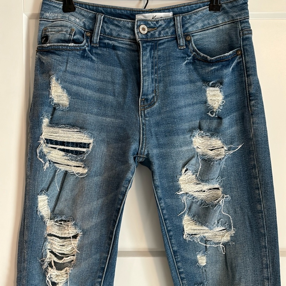 Kancan-Size 7/27, distressed, patch, skinny jean